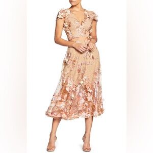 dress the population two piece Iris Gown XL / RUBIOUS